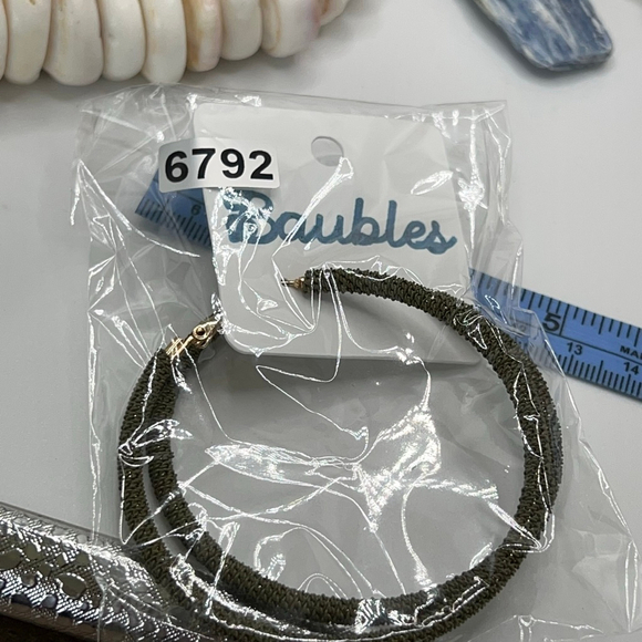 Baubles Green Textured Hoops - Picture 5 of 5